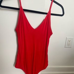 Red aritzia thong bodysuit